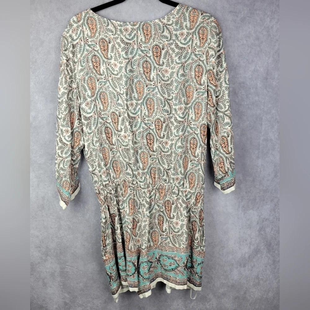 Chelsea & Violet Paisley bohemian surplice romper with‎ elastic waist Womens L